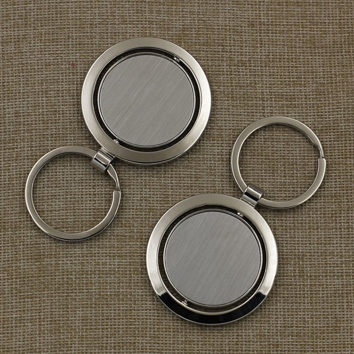 Custom Engraved Resin Car Keychain Oval Square Spinning Round Chrome Plated Metal Keychain Keyring With Logoo