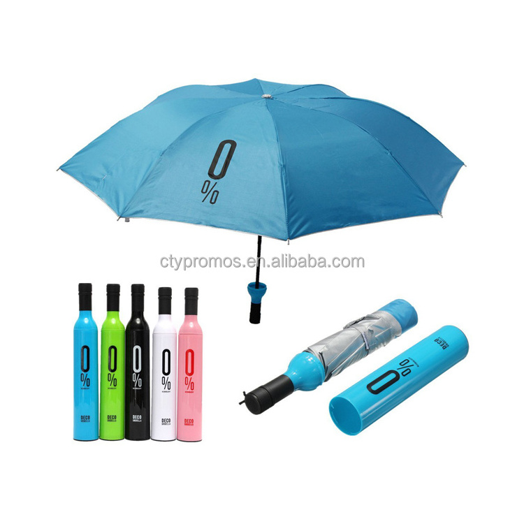 Top Quality 3 Fold Umbrella/promotion Wine Bottle Umbrella/Mini Decorative Umbrella