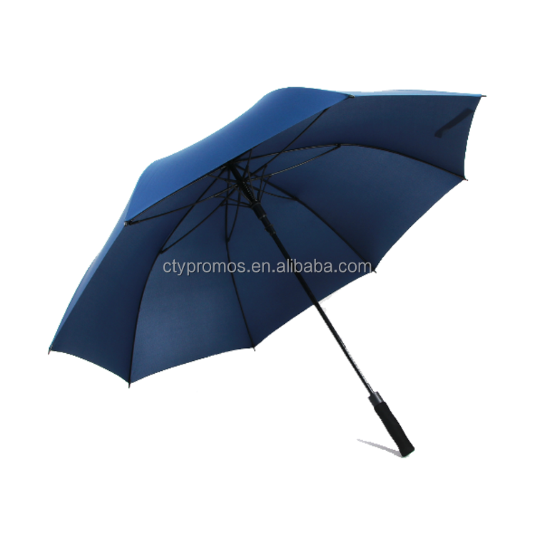 Logo Printed Large Auto open Golf Umbrella With Shoulder Strap