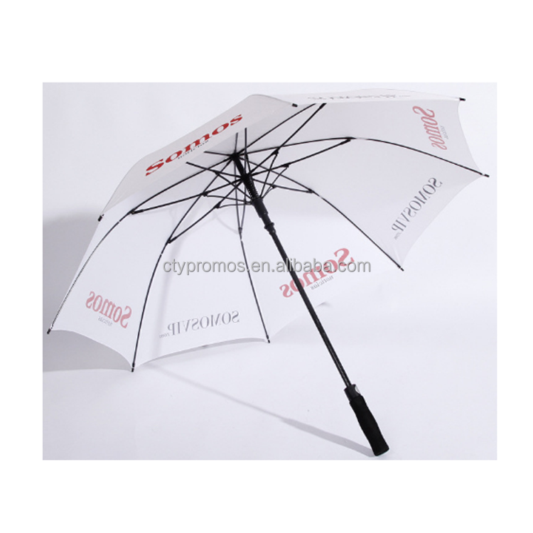 Logo Printed Large Auto open Golf Umbrella With Shoulder Strap