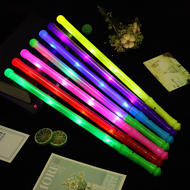 Glow in Dark Party Supplies Glow Baton Led Flashing Changing Light Cheering Stick For Birthday Wedding Christmas Halloween Kids