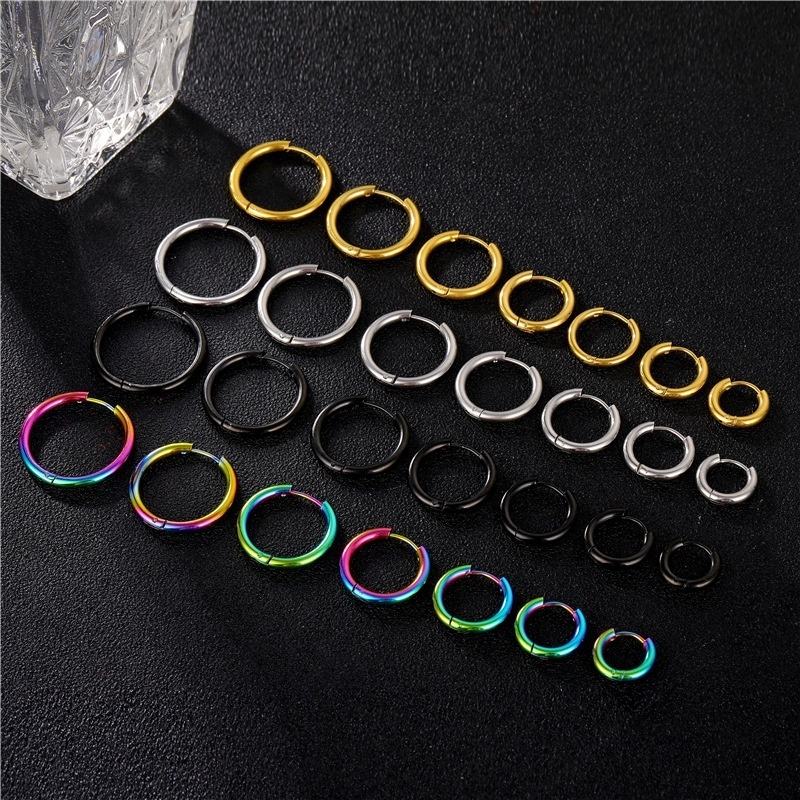 316L Surgical Stainless Steel Geometric Minimalist 2.5mm Hoop Earring For Mens Womens Gold Round Huggie Cartilage Hoop Earrings