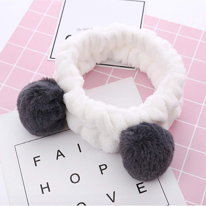 Fancy Face Wash Panda Animal Ears Hair Band Panda Elastic Headbands for Girls Makeup Face Washing Headband