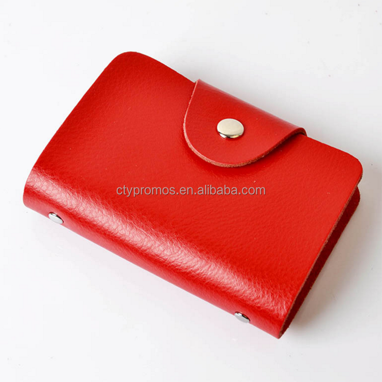 Fashion Custom PU Leather Card Organizer Wallet Case 24 Slots Business Credit Card Holder