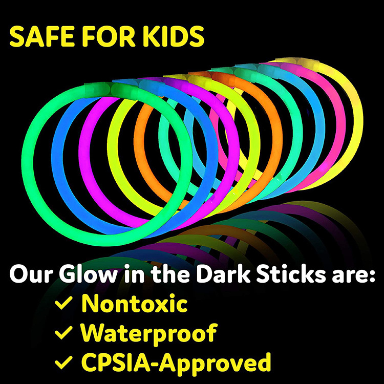 Party Supplies 8 Inch Glow in Dark Light Up Sticks Party Decorations Neon Party Glow Necklaces and Glow Bracelets with Connector