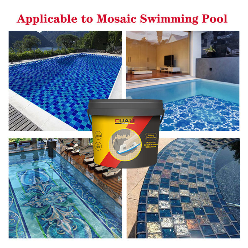 Eco-Friendly 3.5kg/Barrel Epoxy Glitter Sealant Bathroom Swimming Pool Ceramic Gap Filler Mosaic Tile Grout