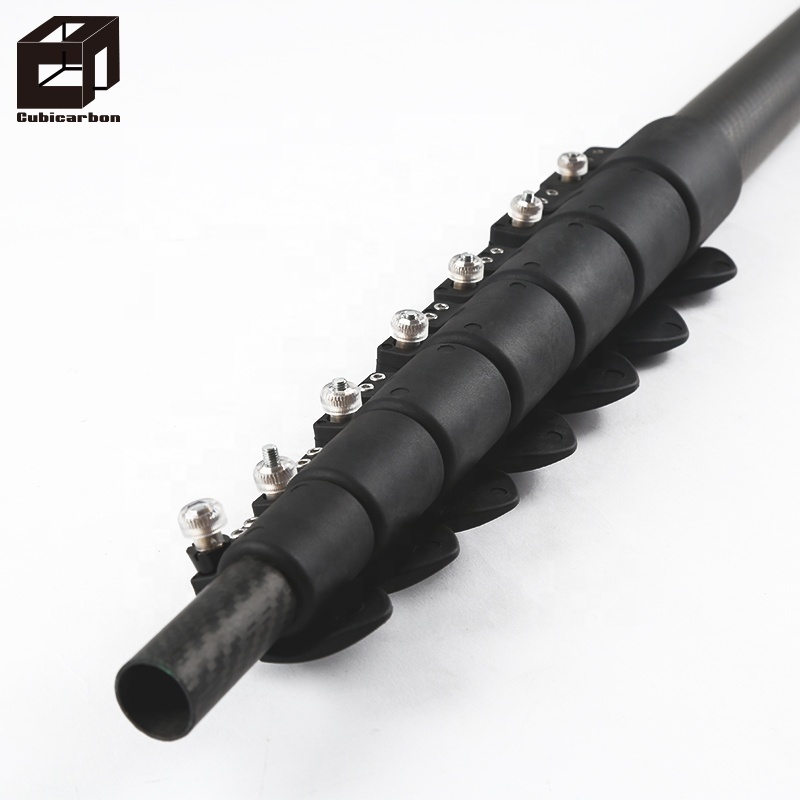 High quality 13.7m 45 feet 100% carbon fiber telescopic tubes with connectors carbon fiber telescopic poles