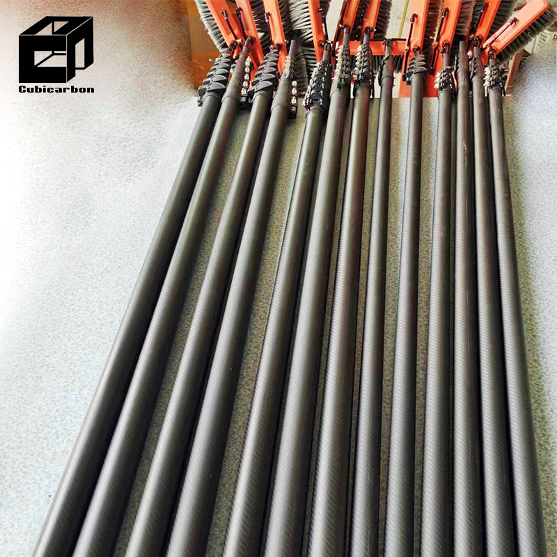 China factory direct carbon fiber telescopic pole 30ft 45ft 50ft 60ft 3K matte/glossy carbon pole strong lightweight pole