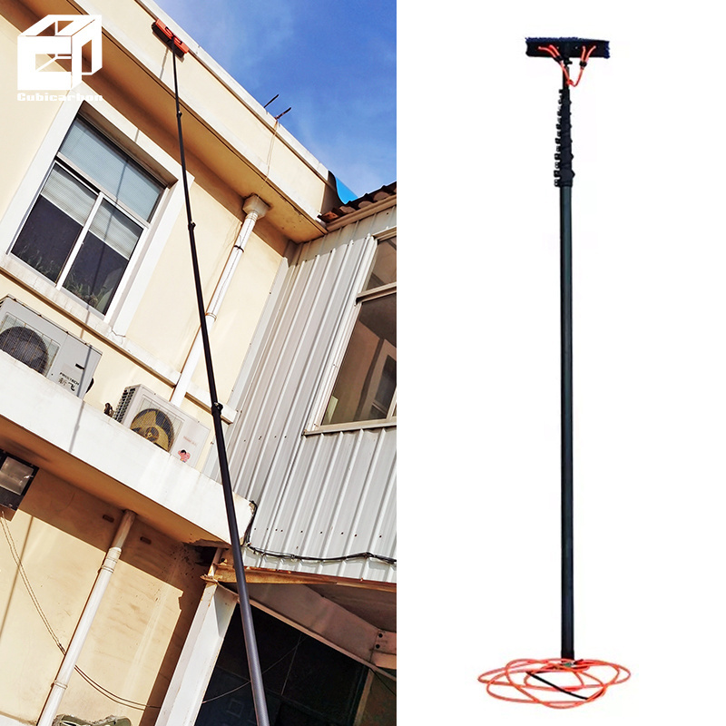 High strength OEM 20ft 35ft 45ft 55ft 65 feet Telescopic Carbon Fiber Window Cleaning Pole Water Fed Pole