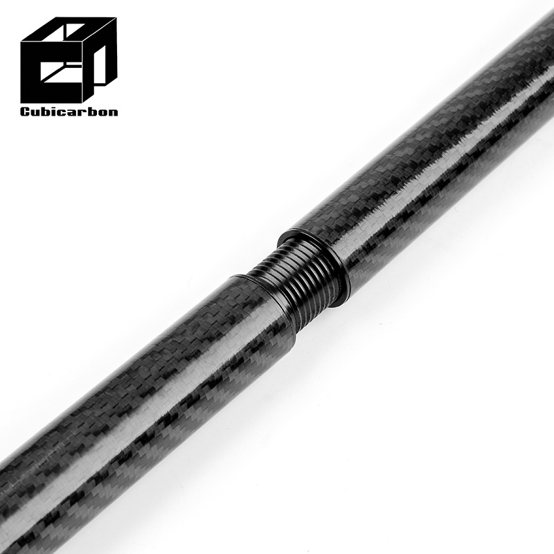 Light Carbon fiber Telescopic Pole Custom 3K Wrapped Carbon Fiber Tubes Connecting with Metal Screw locking