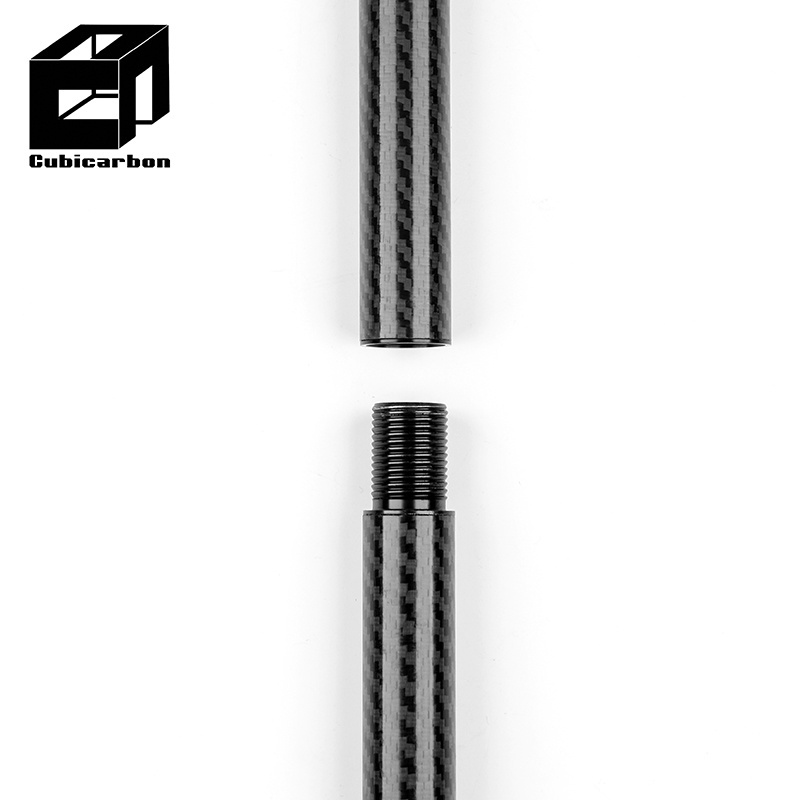 Light Carbon fiber Telescopic Pole Custom 3K Wrapped Carbon Fiber Tubes Connecting with Metal Screw locking