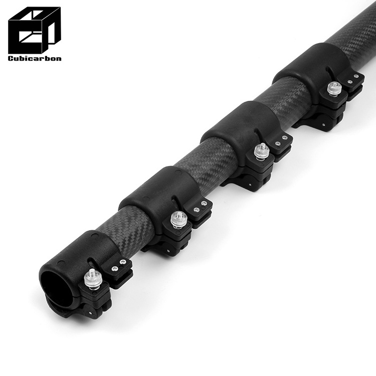 High Quality Carbon Fiber/Fiber Glass Extendable Poles OEM 10ft 7m 10m 45 ft 60 ft Flexible Telescopic Fiberglass Pole