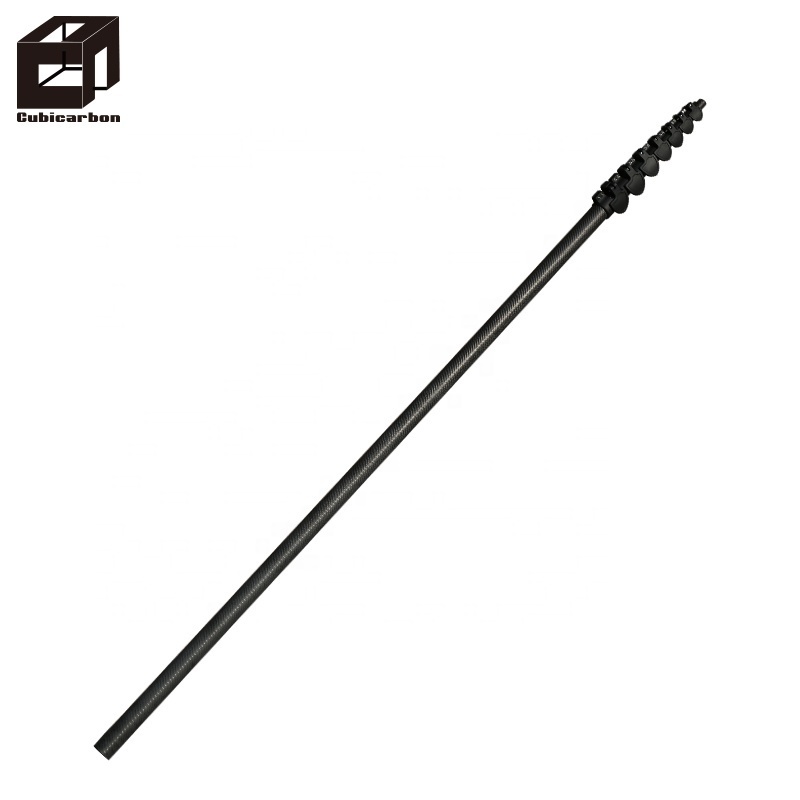 High quality 13.7m 45 feet 100% carbon fiber telescopic tubes with connectors carbon fiber telescopic poles