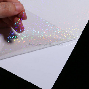 Protective Glitter Laminado en Frio A4 Cold Roll Overlay Film Self-adhesive Holographic Cold Laminate Sheet For Book