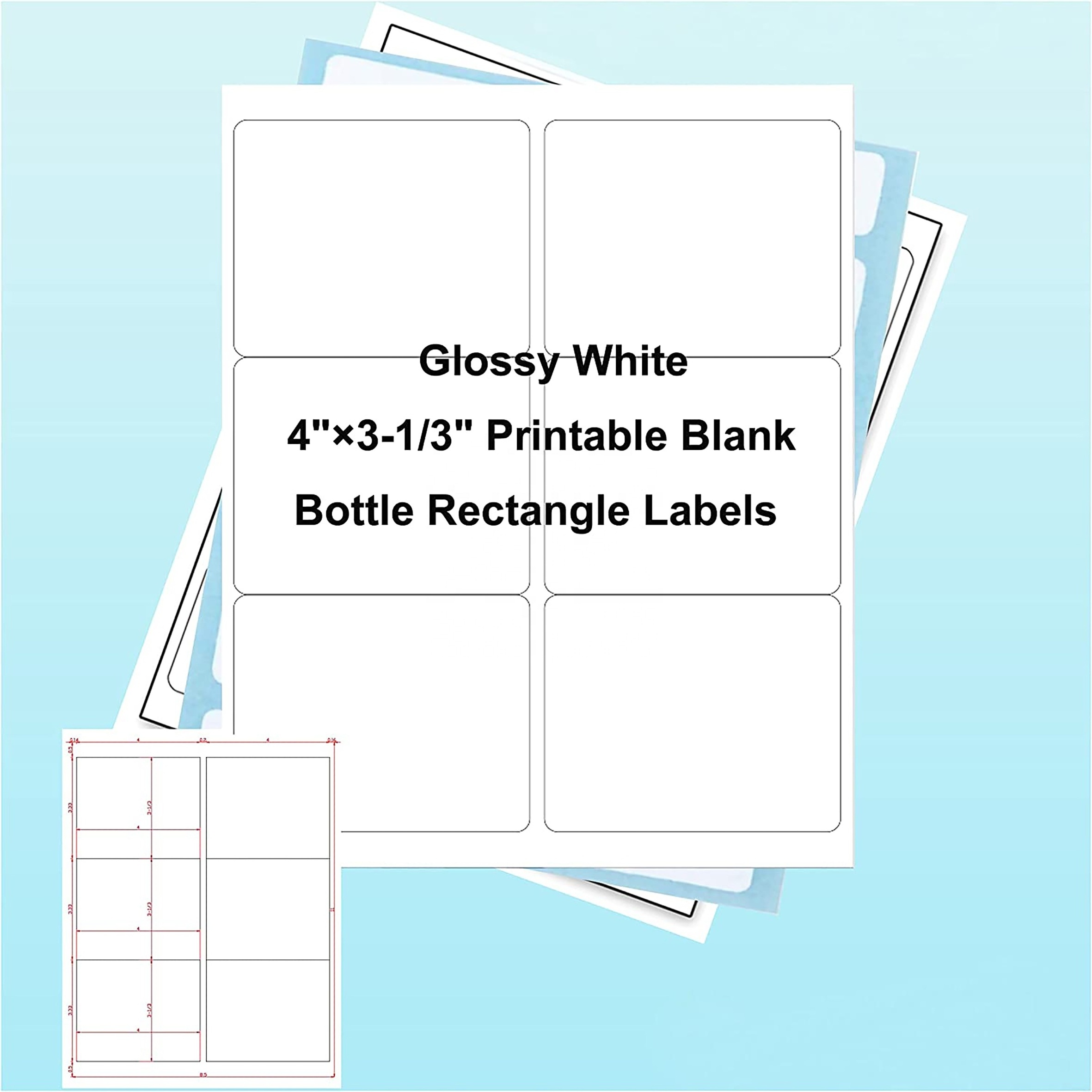 Precut  holographic printable waterproof cardstock labels full sheet US letter size post card paper inkjet laser printer