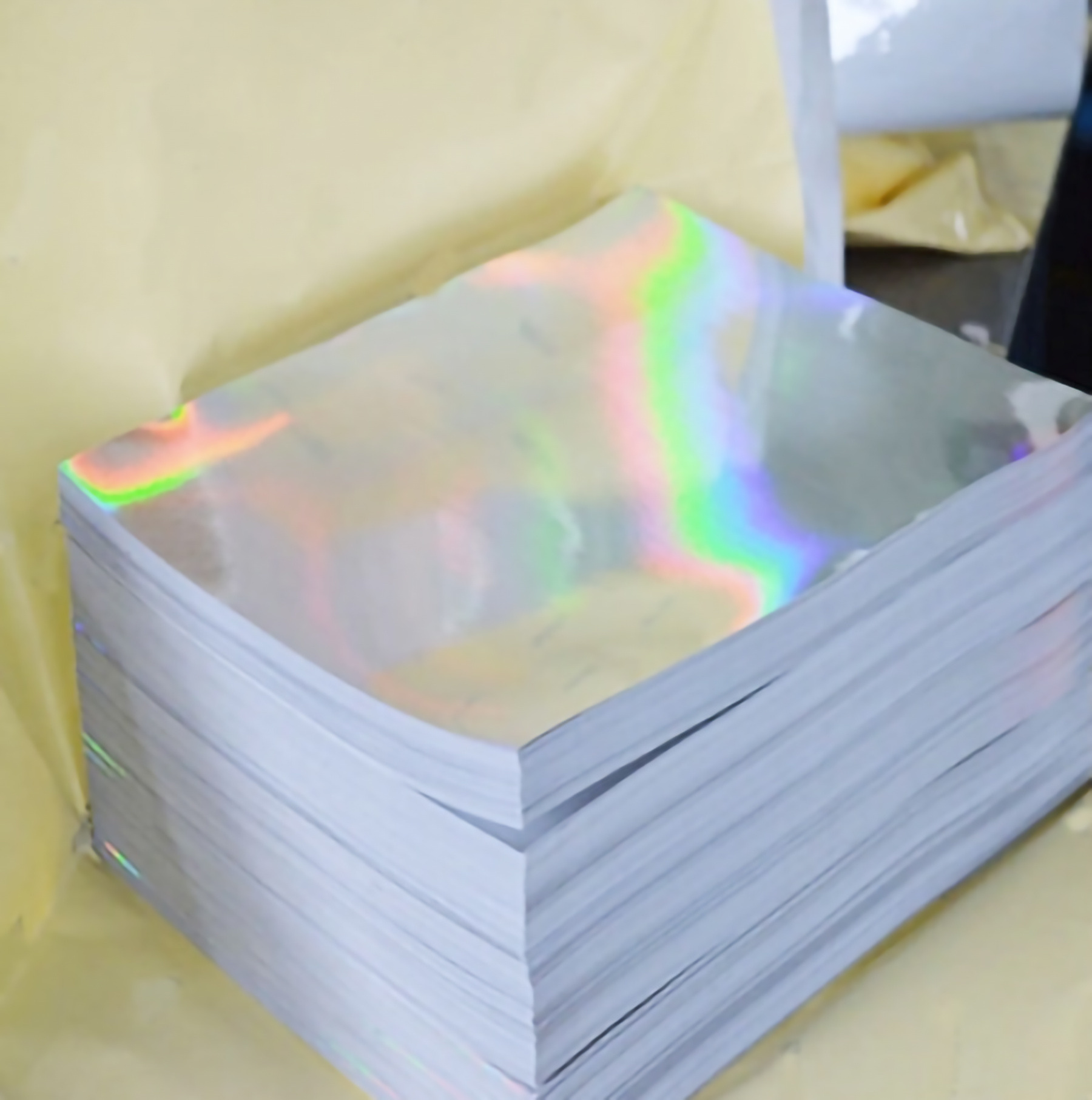 Hot Sale A4 Size Holographic Waterproof Self Adhesive Rainbow Vinyl Sticker For Laser And Inkjet Printer Compatible Cricut