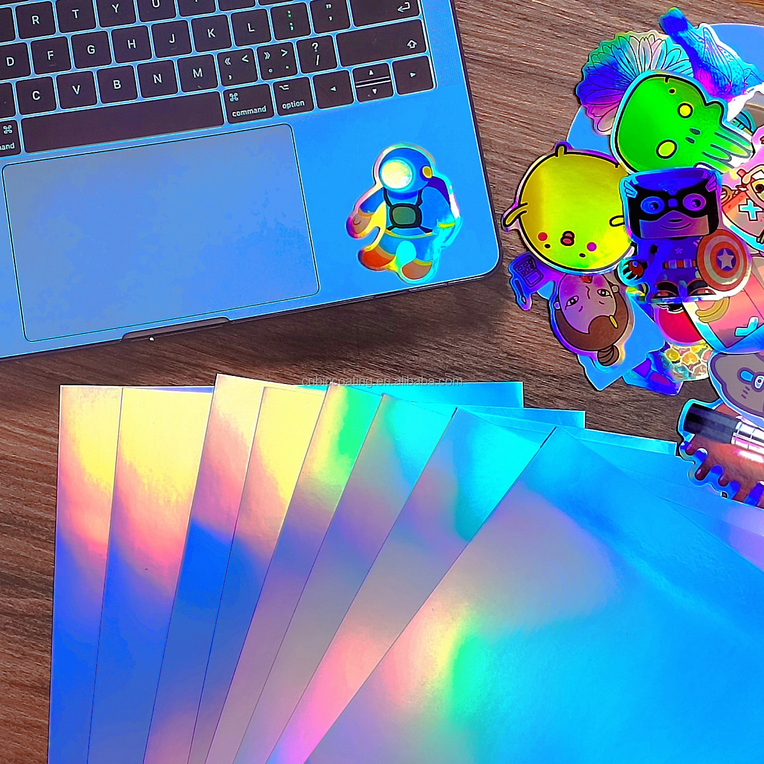 Bleidruck PET Holographic Sticker Paper Waterproof Sticker Paper Printable Vinyl Sticker Paper for Inkjet Printer