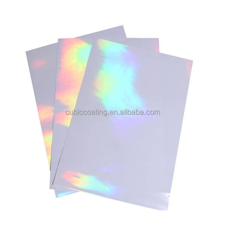 Protective Glitter Laminado en Frio A4 Cold Roll Overlay Film Self-adhesive Holographic Cold Laminate Sheet For Book