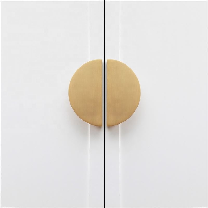 CUCA furniture hardware half moon cabinet handle half round drawer pulls brass gold color handles