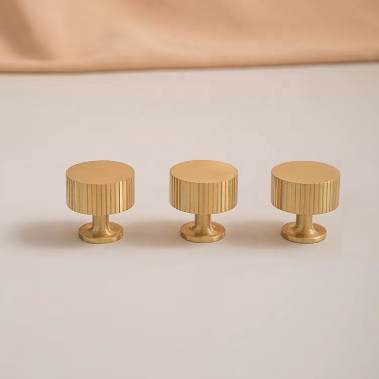 CUCA Gold Round Knobs Brushed Brass Cabinet Knobs Kitchen Hardware Handle Pulls Furniture handles