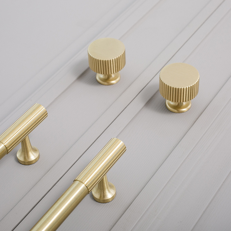 CUCA Gold Round Knobs Brushed Brass Cabinet Knobs Kitchen Hardware Handle Pulls Furniture handles