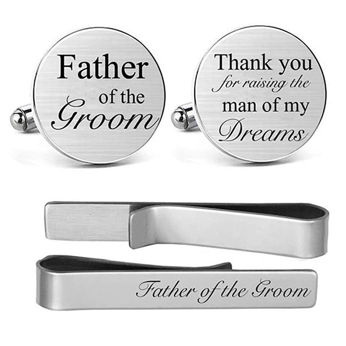 Wholesale Bulk Custom Personalized Logo Blank Stainless Steel Men Shirts Luxury Enamel Gold Silver Cuff Links & Tie Clips