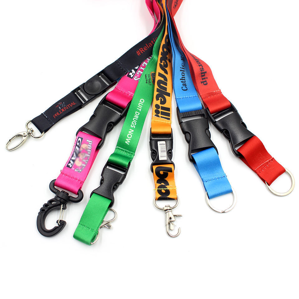 Lanyard High Quality Ribbon Printed Promotional Keychain Plain Custom Logo Phone Safety Polyester Custom Lanyard With Logo