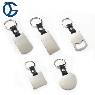 Keychain Laser Engraved Qr Code Round Plain Stainless Steel Epoxy Key Holder Sublimation Metal Custom Key Chain Keychain