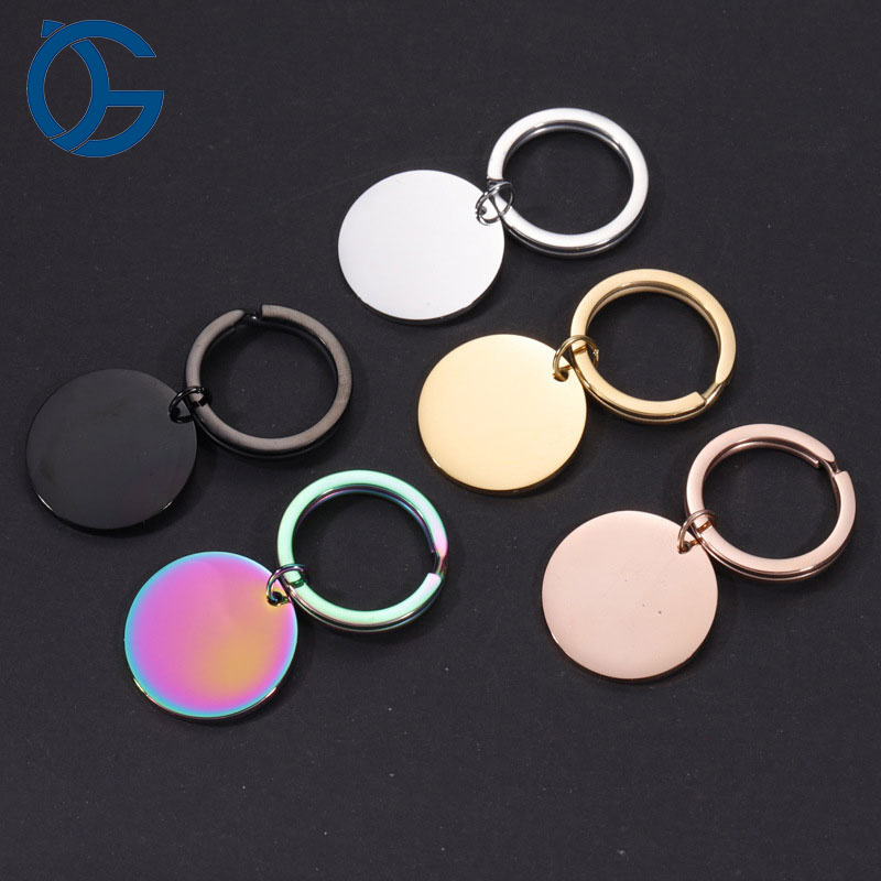 Keychain Accessories Stainless Steel Custom Logo Sublimation Blank Metal Key Chain Engraving Laser Keychain For Laser