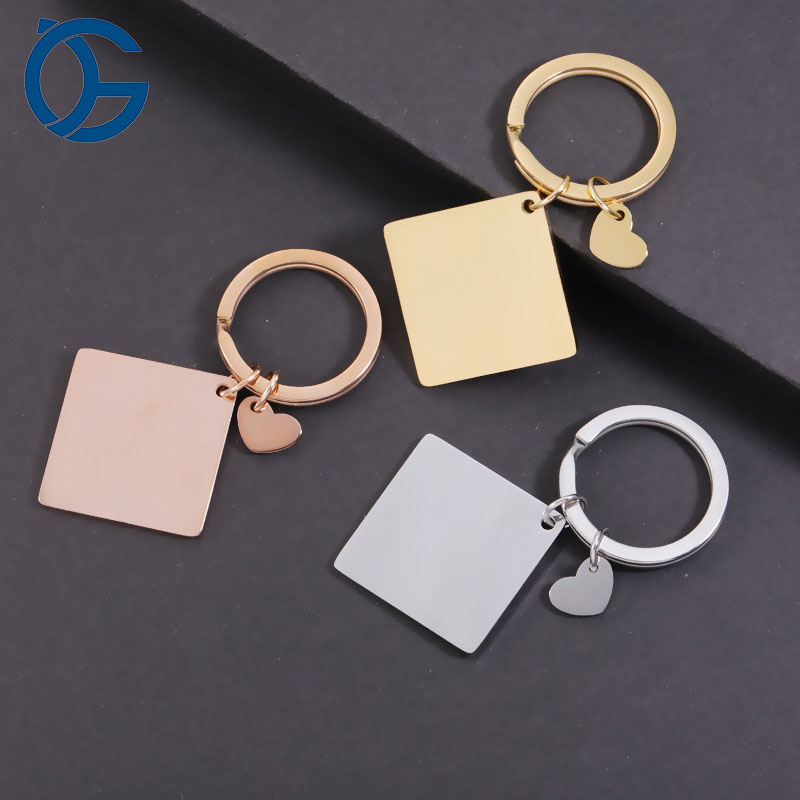 Keychain Accessories Stainless Steel Custom Logo Sublimation Blank Metal Key Chain Engraving Laser Keychain For Laser