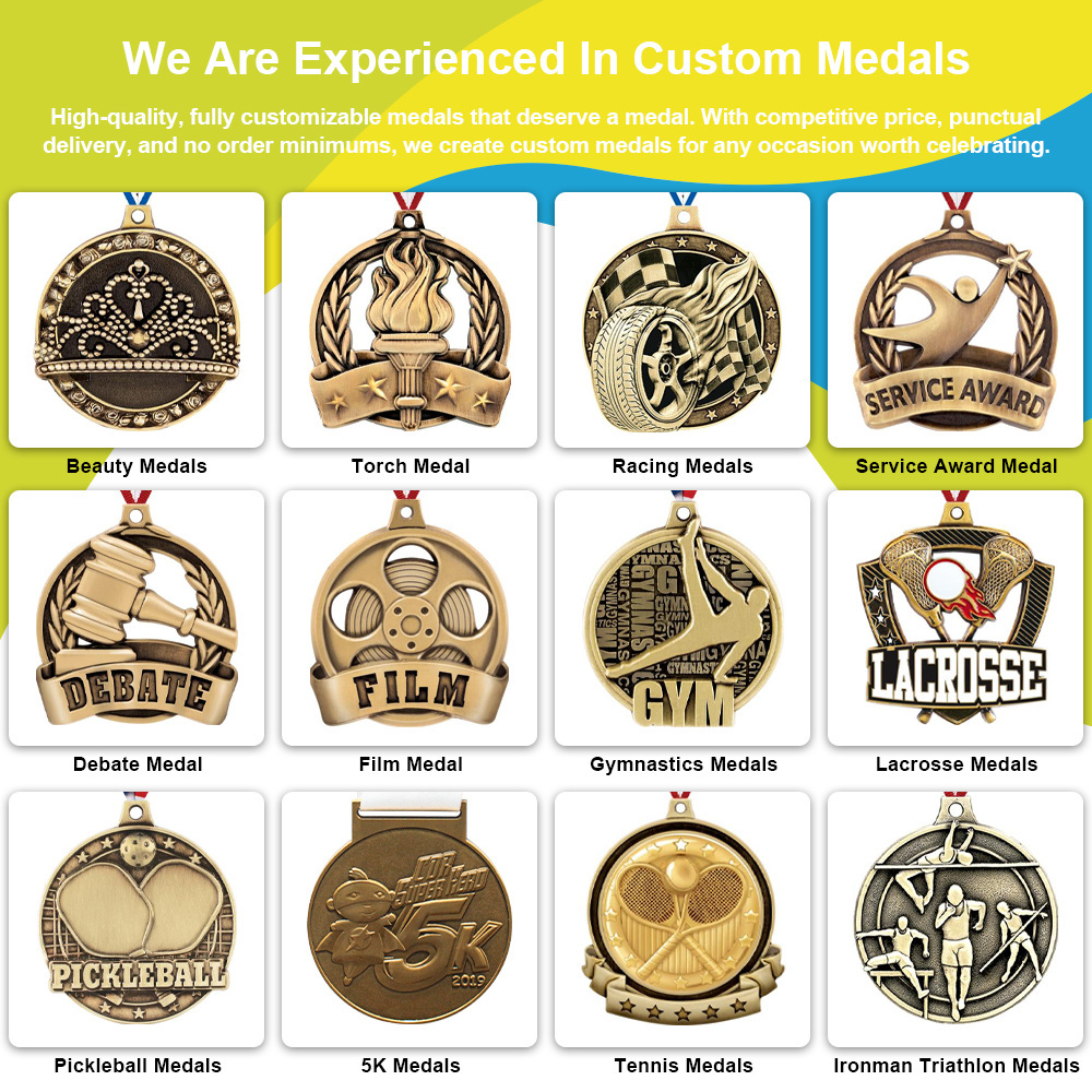 Medal Custom School Medals Manufacturer Dance Custom Crossfit Competition Dance Metal Sports Games Medal With Lanyard