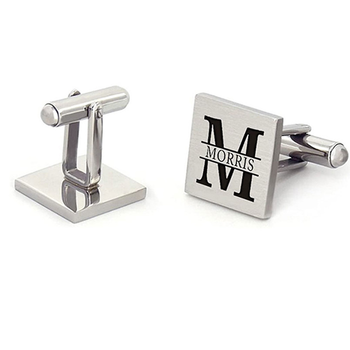 Cufflinks Button Custom Your Own Logo Tie Silver Cuff Link Sets Stainless Steel Blank Car Metal Silver Men Cufflinks