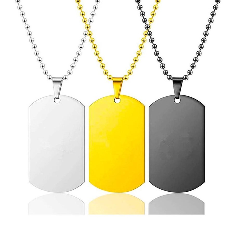 Dogtag Necklace Stainless Steel Aluminum Metal Silicone Sublimation QR Code Bone Luxury Custom Blank Id Dog Name Tag