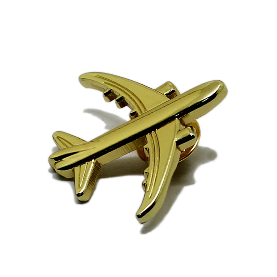 Wholesale High Quality Custom Metal 3D Aircraft Crafts Souvenirs Hard Enamel Airplane Lapel Pins