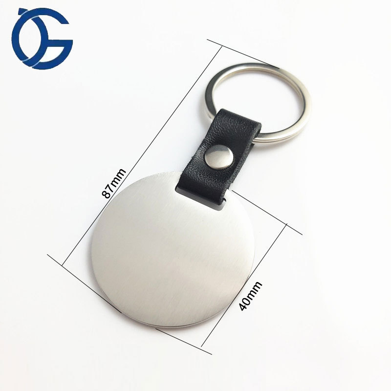 Keychain Laser Engraved Qr Code Round Plain Stainless Steel Epoxy Key Holder Sublimation Metal Custom Key Chain Keychain