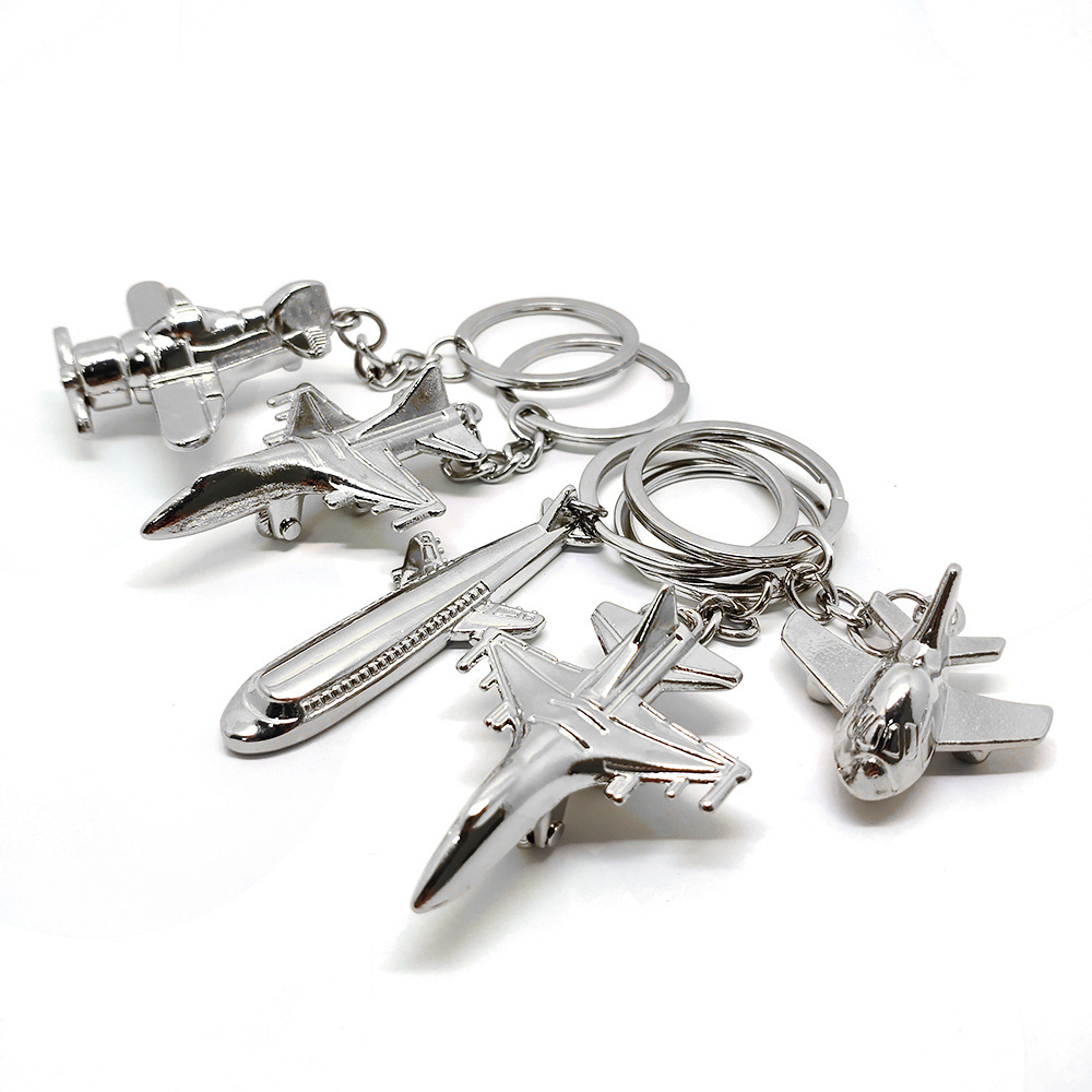 Keychain Accessories Keyring Custom Metal Porte Clef Key Chain Airplane Plane Keyring Customized 3D Keychain