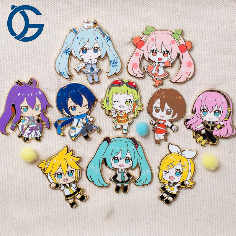 Enamel Pins Anime Manufacturer Hard Brooch Metal Cute Badge Custom Logo Soft Magnetic Lapel Enamel Pin