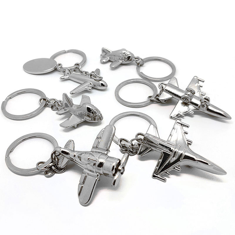 Keychain Accessories Keyring Custom Metal Porte Clef Key Chain Airplane Plane Keyring Customized 3D Keychain