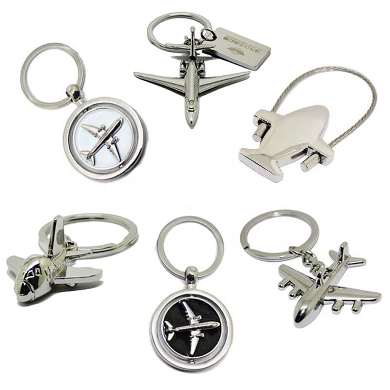 Keychain Accessories Keyring Custom Metal Porte Clef Key Chain Airplane Plane Keyring Customized 3D Keychain