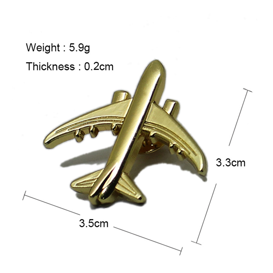 Wholesale High Quality Custom Metal 3D Aircraft Crafts Souvenirs Hard Enamel Airplane Lapel Pins