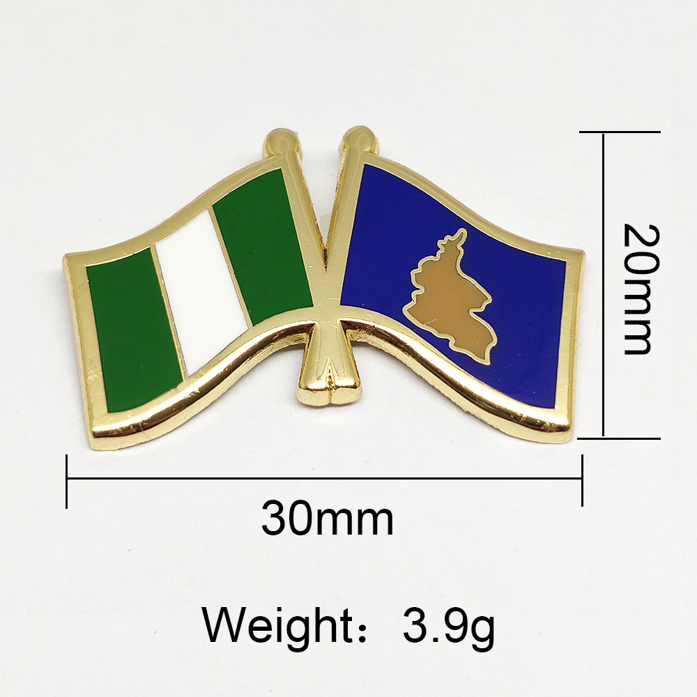 Lapel Pin Wholesale All World Canadian Us Double Cross Friendship Custom Metal Soft Hard Enamel National Country Flag Lapel Pin