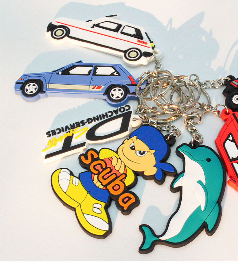 Sharks Alloy Rings Design Keyholders Anime Cartoon Pvc Custom Logo Silicon Key Holder 3D Keychain Rubber Key Chains