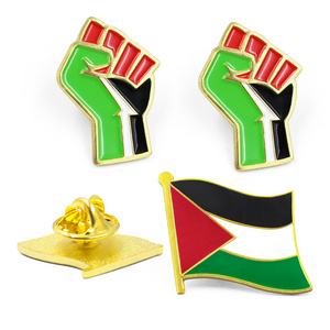 Custom Enamel Pin Maker Metal Palestina Fist Pin Drapeau Palestine Coin Bage Soft Hard Enamel Pins