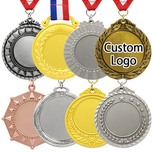 Gymnastics Stainless Steel 3D Sublimation Award Blank Carnival Fiesta Gold Ribbons Metal Sports Custom Trophies Medal