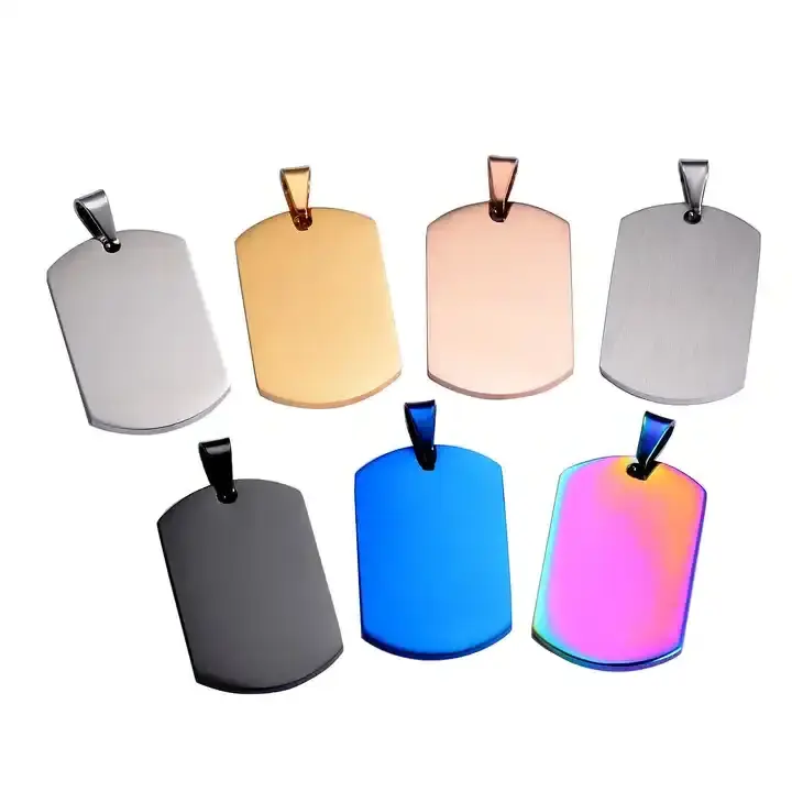 Dog Tag Wholesale Blanks Laser Engraving Anodized Aluminum Qr Code Metal Necklace Custom Name Stainless Steel Dog Tags