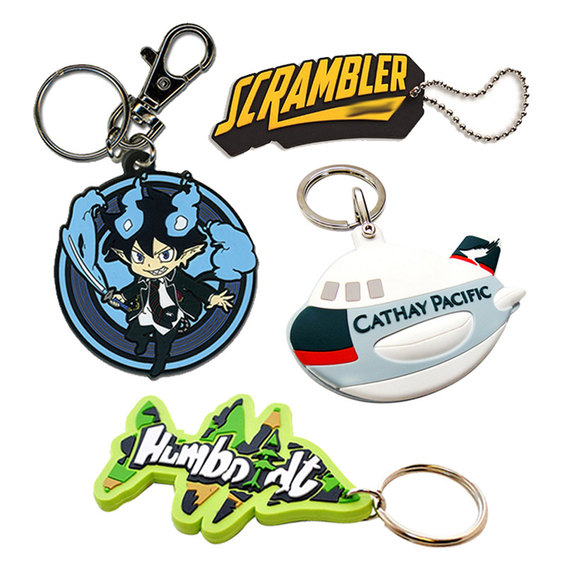 Sharks Alloy Rings Design Keyholders Anime Cartoon Pvc Custom Logo Silicon Key Holder 3D Keychain Rubber Key Chains