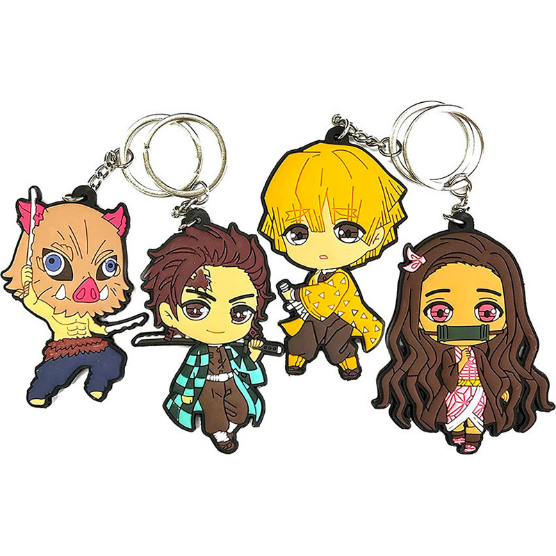 Sharks Alloy Rings Design Keyholders Anime Cartoon Pvc Custom Logo Silicon Key Holder 3D Keychain Rubber Key Chains