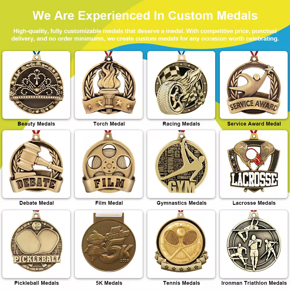 Gymnastics Martial Arts Award Marathon Boxing Gold Ribbon Taekwondo Metal Sports Karate Custom Engraved Plaques Trophies Medal