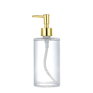 Antique Design Thick Glass Hand Sanitizer Soap Dispenser lotion bottle glass with Rust Proof Stainless Steel Pump for Kitchen