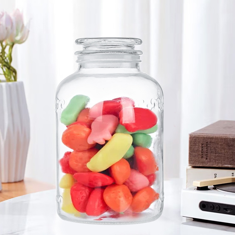 Recyclable 5000ml Airtight Pickles Food Storage Glass Jar for Candy Carrot Sour Cucumber with Lid